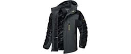 TACVASEN Men's Winter Ski Jacket Waterproof Fleece Lining Snow Hooded Coats | Windproof, Warm Insulated, Thermal, Col...