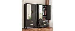 winiowa Metal Armoire Wardrobe Closet with 2 Drawers, 71" Wardrobe Cabinet with Adjustable Shelves and Hanging Rod, C...
