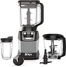 Ninja Compact Kitchen System, Auto-iQ, 1200W, 72oz Pitcher, Grey, AMZ493BRN | 3 functions for smoothies, dough & froz...