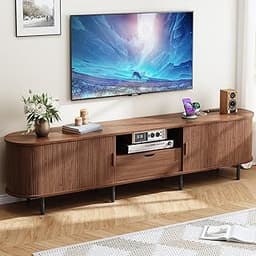 ONBRILL 86.6" TV Stand with Power Outlet for TVs up to 90", Entertainment Center with Storage and Drawer, TV Console ...