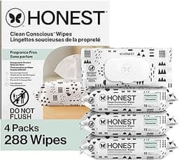 The Honest Company Hypoallergenic Multi-Use Baby Wipes for Sensitive Skin Baby Pattern Play 288 Count