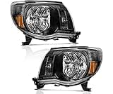 WEELMOTO Headlights Assembly Compatible with 2005-2011 Tacoma Headlights Assemblies for 05 06 07 08 09 10 11 Tacoma R...