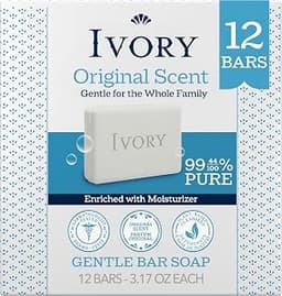 Ivory Gentle Bar Soap, Designed for Whole Family, 99.44% Pure Formula, Plant-Based Cleanser, Made Without Heavy Perfu...