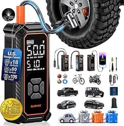 OlarHike Tire Inflator Portable Air Compressor,Dual Power-3*2000mAh &12V DC | Lightning-Fast Inflation, Auto Shut-off...