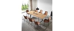 ZckyCine Expandable 8-Person Dining Table Set (63" - 79") with Modern Oak Table & 8 Brown Chairs – Ideal for Kitchens...