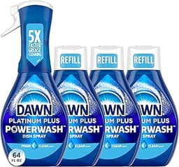 Dawn Powerwash Spray, Dish Soap, Dishwashing Liquid, Fresh, 1 Starter Kit + 3 Refills, 4x16 Fl Oz