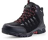 SHULOOK Men's Waterproof Hiking Boots Non-Slip Lightweight Mid Top Ankle Boot Breathable Hiker Trekking Shoes