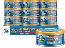 Wild Planet Wild Albacore Tuna, No Salt Added, Canned Tuna, Sustainably Wild-Caught, Non-GMO, Kosher 5 Ounce (Pack of...