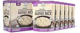 Ritika's Global Grains Organic Restaurant Style Basmati Rice, Ready in 90 Seconds, Microwaveable 8.8 oz Pouches (6-Co...