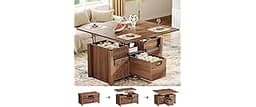 Memobarco 40" Farmhouse Lift Top Coffee Table with Sliding Barn Door,4 in 1 Multi-Function Coffee Tables with Storage...