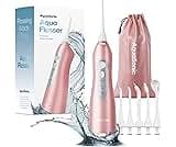 AquaSonic Water Flosser - Cordless Rechargeable Water Flossers for Teeth Cleaning - Waterproof Aqua Flosser, Portable...