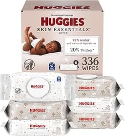 Huggies Skin Essentials Baby Wipes, Hypoallergenic, 99% Water, 6 Flip Top Packs (336 Wipes Total)