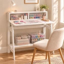 Furinno Simplistic 32-Inch Computer Desk with Hutch, White