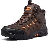 SHULOOK Men's Waterproof Hiking Boots Non-Slip Lightweight Mid Top Ankle Boot Breathable Hiker Trekking Shoes