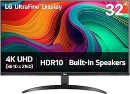 LG 32UR500K-B Ultrafine 32-inch 4K UHD (3840x2160) Computer Monitor HDR10 Built-in Speaker x2 OnScreen Control Reader...