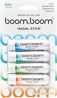 BoomBoom Nasal Stick | Vapor Flow Technology | Cool Refreshing Sensation | Natural Mood Boost | Simple Ingredients | ...