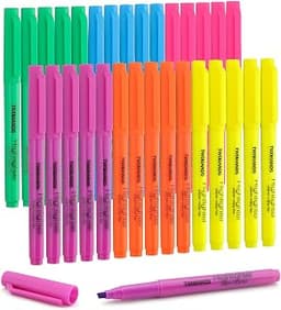 TWOHANDS Highlighters Chisel Tip,Assorted Colors 30 Pack Quick-drying