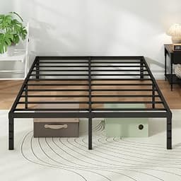 Metal Platform Bed Frame Queen Size, 14 Inch Height with Heavy Duty Steel Support, No Box Spring Needed, Easy Assembl...