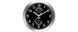 HITO 10 Inch Silent Wall Clock Battery Operated Non Ticking Glass Cover Silver Aluminum Frame, for Kitchen, Bedroom, ...