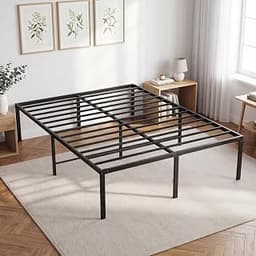 DUMOS Queen Bed Frames, 16 Inch Height Platform Bed Frame | Queen Size 16 Inch Bed Frame - Metal Platform Bed Frame M...