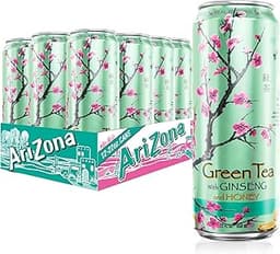 AriZona Green Tea with Ginseng and Honey - Big Can, 22 Fl Oz (Pack of 12)
