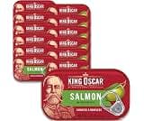 King Oscar Skinless & Boneless Salmon in Olive Oil, 4.05 oz Can, 12-Pk | Atlantic Salmon, Hand Packed, Gluten Free, H...