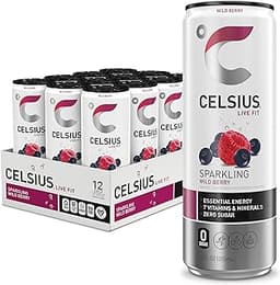 CELSIUS Sparkling Wild Berry, Sugar Free Energy Drink, 12 Fl Oz (Pack of 12)