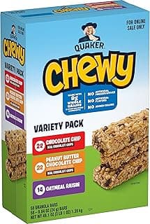 Quaker Chewy Granola Bars, 3 Flavor Variety Pack, (58 Pack)