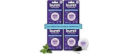 BURST Expanding Dental Floss (Mint Eucalyptus/160 Yards) | Stain Absorbing & Woven Teeth Floss with Xylitol Coating t...