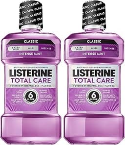 Listerine Total Care Anticavity Mouthwash, Intense Mint, 33.8 fl. oz/1L x 2
