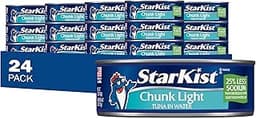 StarKist Chunk Light Tuna in Water 25% Less Sodium, 5oz Can, 24-Pack