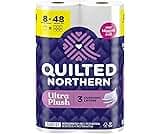 Quilted Northern Ultra Plush Toilet Paper, 8 Super Mega Rolls = 48 Regular Rolls, 3X Thicker*, 3 Ply Soft Toilet Tissue