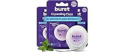 Burst Expanding Dental Floss (Mint Eucalyptus/120 Yards) | Stain Absorbing & Woven Tooth Floss with Xylitol Coating t...