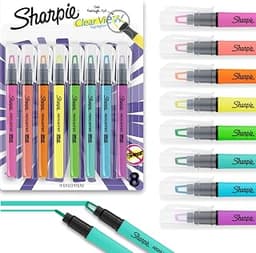 Sharpie Clear View Highlighter Sticks, Chisel Tip Highlighter Market Set, Essential School & Teacher Supplies, Smear ...