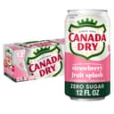 Canada Dry Fruit Splash Strawberry Ginger Ale Zero Sugar Soda, 12 fl oz cans, 12 pack