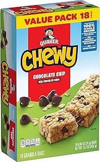 Quaker Chewy Granola Bars Chocolate Chip, 0.84 Oz, 18 Ct, Pack of 1