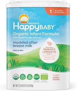 HAPPY BABY Stage 1, 0-12 Months, Organic Infant Formula, 22.9oz (1 Pack) | USDA Organic Milk Based Baby Formula with ...