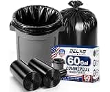 Delxo 55-60 Gallon Trash Bags, 50 Count, 38” x 56” Heavy Duty Garbage Bags | 1.2 Mil Black Large Plastic Trash Bags, ...