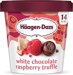 Haagen-Dazs Ice Cream, White Chocolate Raspberry Truffle, 14 Fl Oz (Frozen)