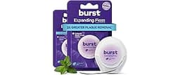 Burst Expanding Dental Floss (Mint Eucalyptus/80 Yards) | Stain Absorbing & Woven Tooth Floss with Xylitol Coating to...