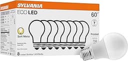 Sylvania ECO LED Light Bulb, A19 60W Equivalent, Efficient 9W, 7 Year, 750 Lumens, 2700K, Non-Dimmable, Frosted, Soft...