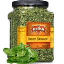 Gourmet Chopped Dried Spinach Flakes by Its Delish, 8 Oz Jumbo Reusable Container | Premium Natural Dehydrated Spinac...