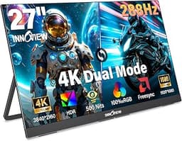 InnoView 27 Inch Monitor Dual Mode 4K UHD 120Hz/FHD 288Hz Larger Monitor, USB-C HDMI Computer Display HDR IPS Gaming ...