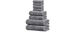 Tens Towels Pack of 8 Towels Set, 2 Extra Large Bath, 2 Hand, 4 Washcloths, 100% Cotton, Lighter Weight, Quicker to D...