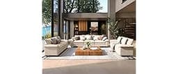SUNSHINE VALLEY 3 Piece Living Room Sofa Furniture Set, Corduroy Modular 2 Loveseat and 3-Seat Couch with Pillow, Ove...