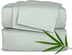 Pure Bamboo Queen Sheets, Genuine 100% Organic Viscose Derived from Bamboo Bed Sheet Set, Luxuriously Soft & Cooling,...