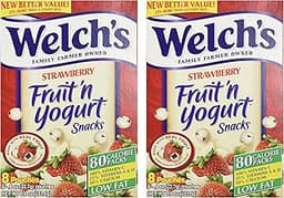 Welch's Strawberry Fruit'n Yogurt Snacks 8 Pouches (2 Pack - 16 Pouches Total)