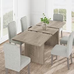 GarveeHome 7-Piece Dining Table Set for 6 with Upholstered Dining Chairs