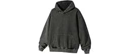 WOLF ZONE Authentic Acid Wash Hoodie 100% Cotton Oversize, 430gsm Heavyweight Vintage Pullover