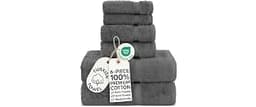 Chakir Turkish Linens |Hotel & Spa Quality 100% Cotton Premium Turkish Towels | Soft & Absorbent (Dark Gray, 6-Piece ...